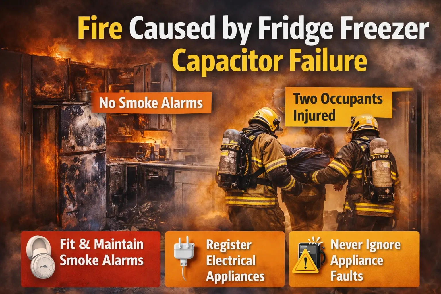 fridge freezer capacitor fire